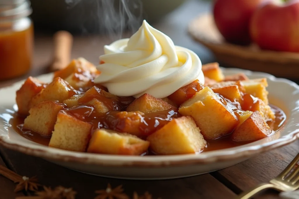 caramel apple bread pudding