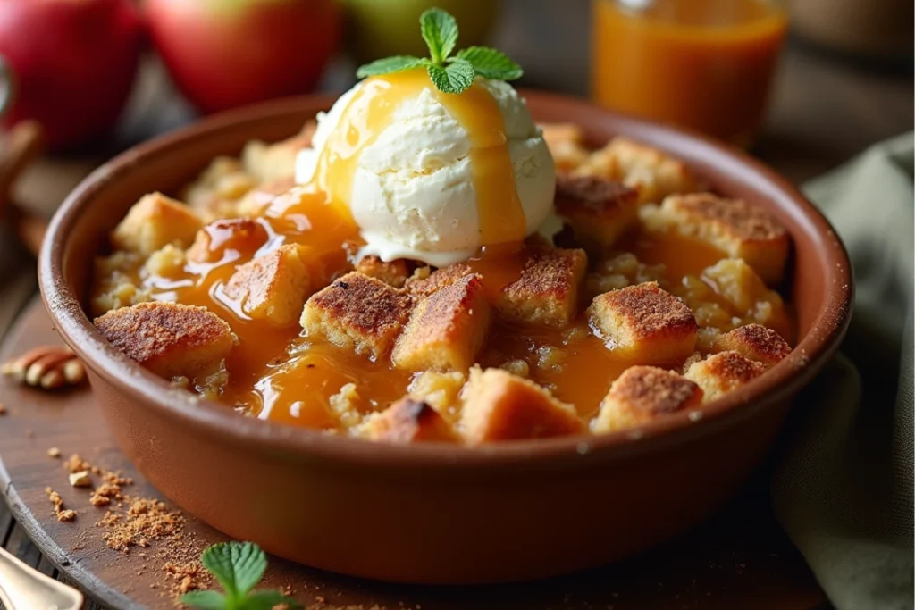 caramel apple bread pudding