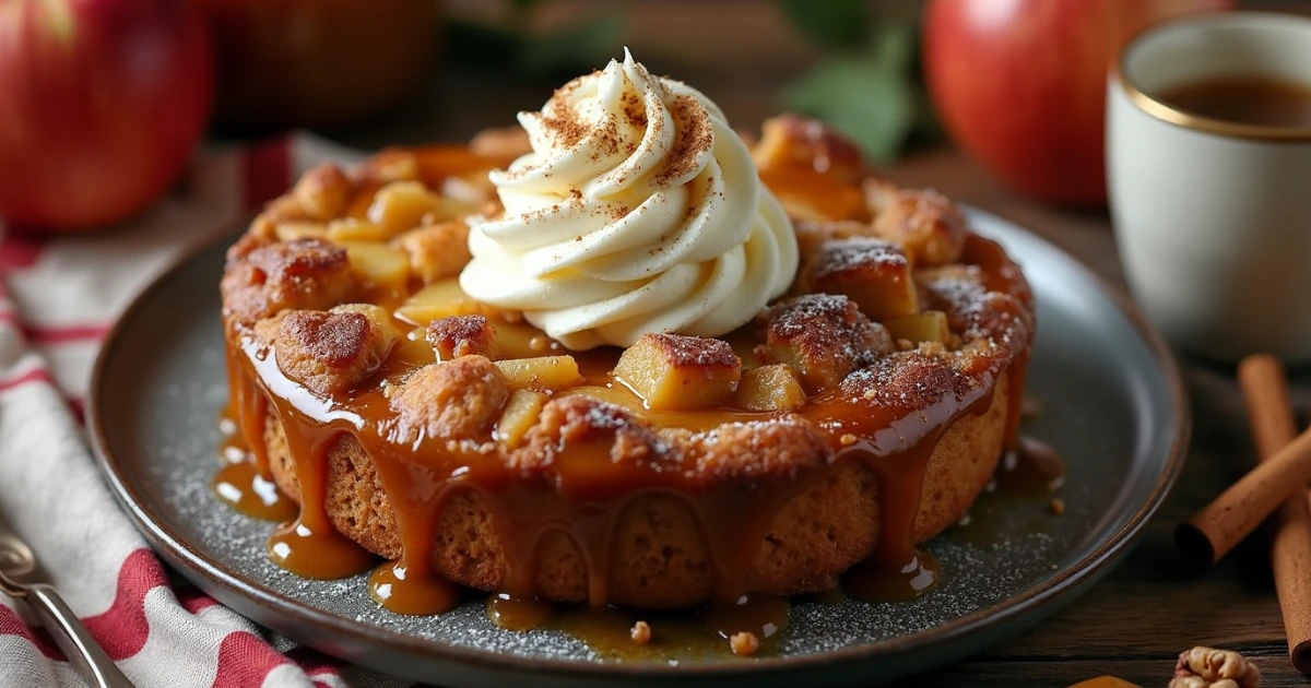 caramel apple bread pudding