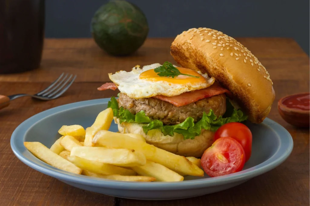 Healthy Burger Bowl with Fresh Toppings