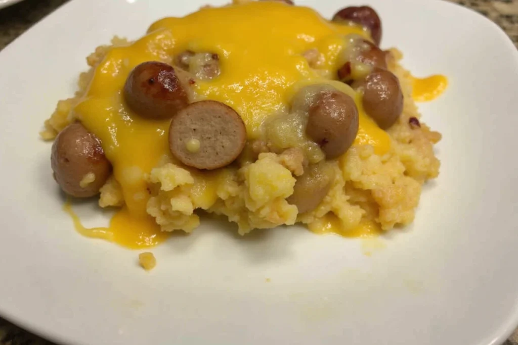 cheesy kielbasa hashbrown casserole