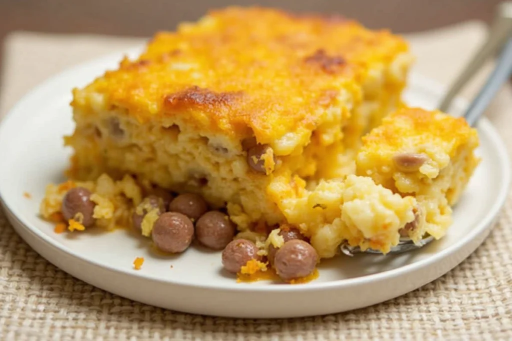 cheesy kielbasa hashbrown casserole