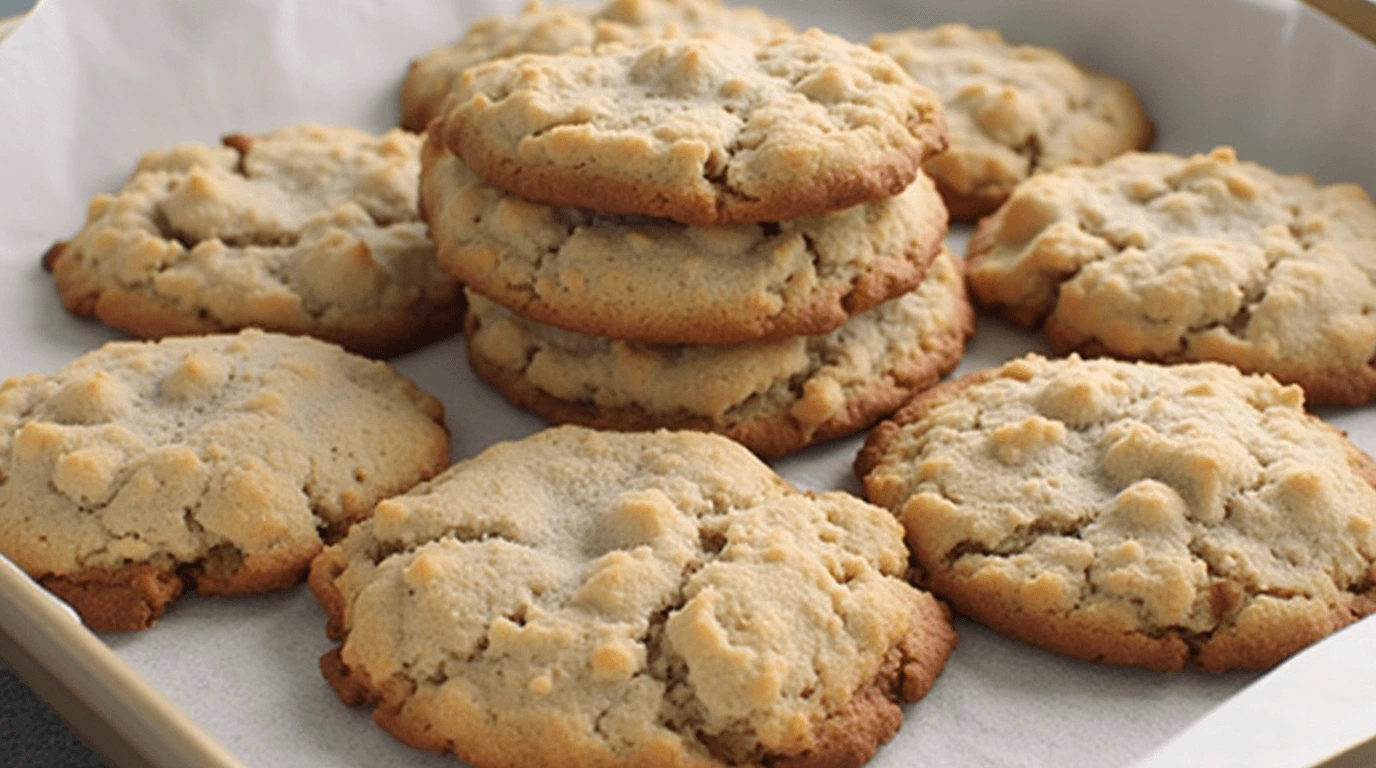 A batch of freshly baked Crumbl-style cookies with gooey chocolate chips, resting on a parchment-lined baking sheet in a cozy kitchen setting.